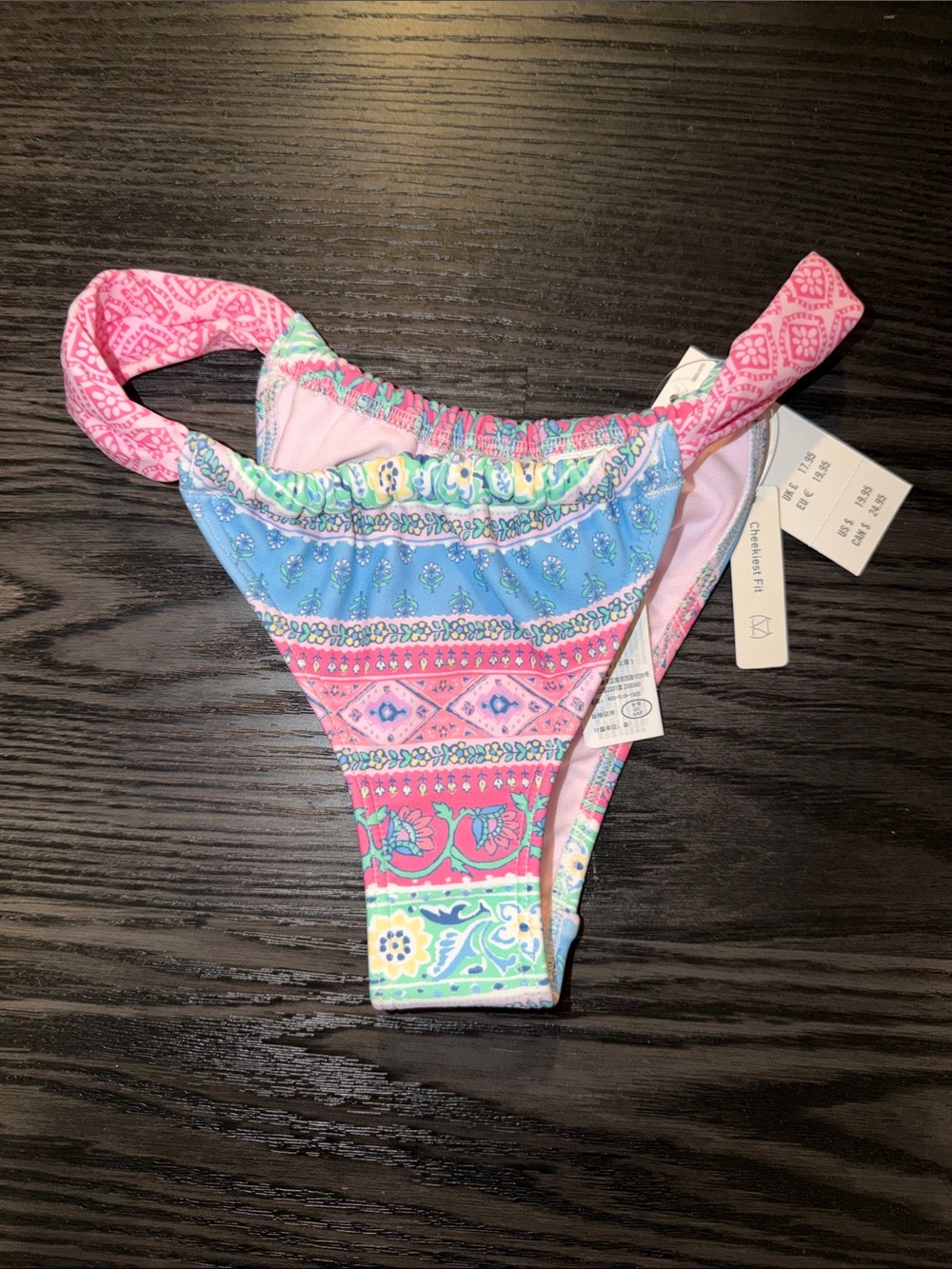 Hollister Pink & Blue Patterned Bikini Bottoms